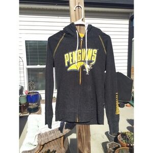 NHL womens full zip hoodie M medium 8 10 grey gray penguins Pittsburgh hockey
